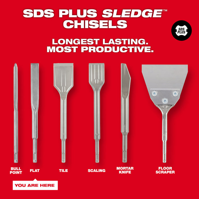 Milwaukee SDS Plus SLEDGE™ Flat Chisel - 3/4" x 10"