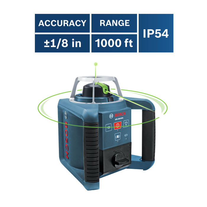 Bosch Self-Leveling Green-Beam Rotary Laser w/ Layout Beam