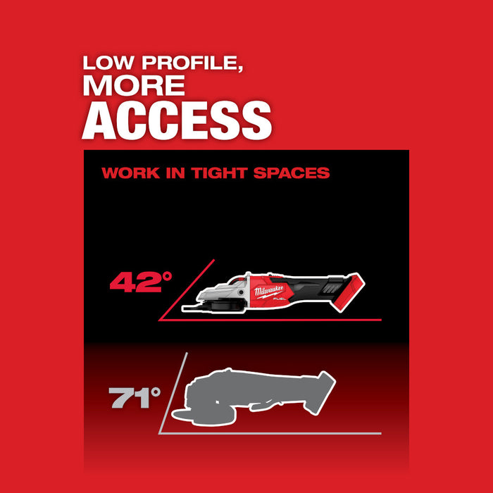 Milwaukee M18 FUEL 5" Flathead Braking Grinder, Slide Switch Lock-On