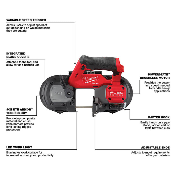 Milwaukee M12 FUEL Cordless Compact Band Saw - Tool Only