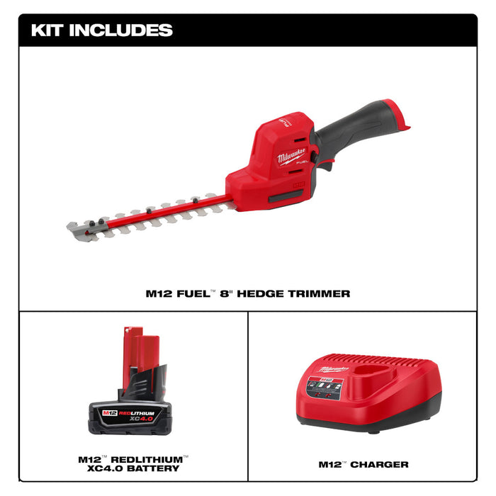 Milwaukee M12 FUEL 8" Hedge Trimmer Kit