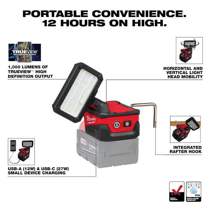 Milwaukee M18™ ROVER™ Compact Folding Flood Light w/ USB Charging