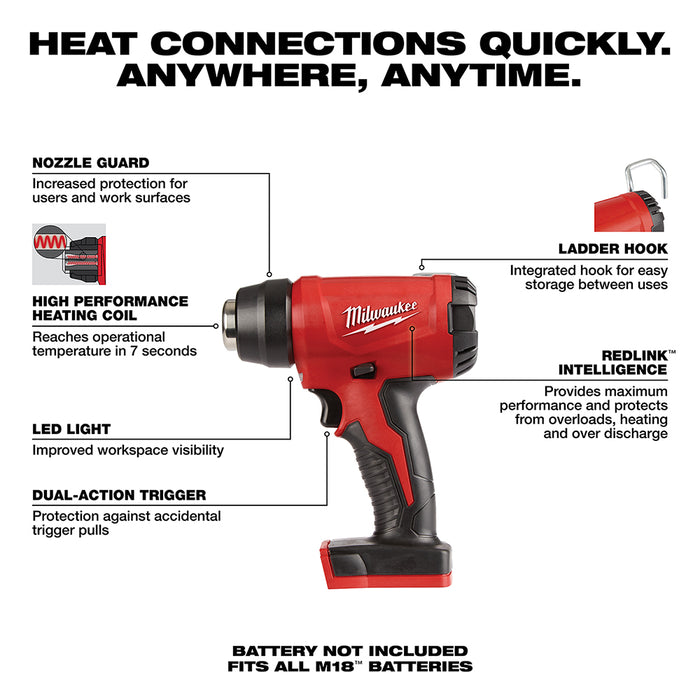 Milwaukee M18 Cordless Compact Heat Gun - Tool Only