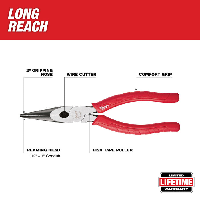 Milwaukee 8" Long Nose Pliers