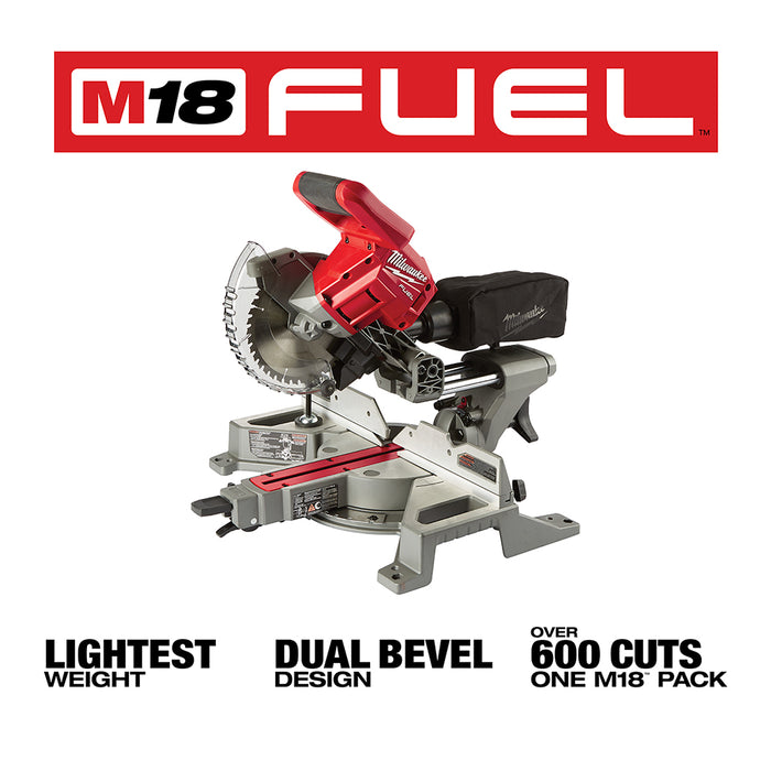 Milwaukee M18 FUEL Cordless 7-1/4" Dual Bevel Sliding Compound Miter Saw  - Tool Only