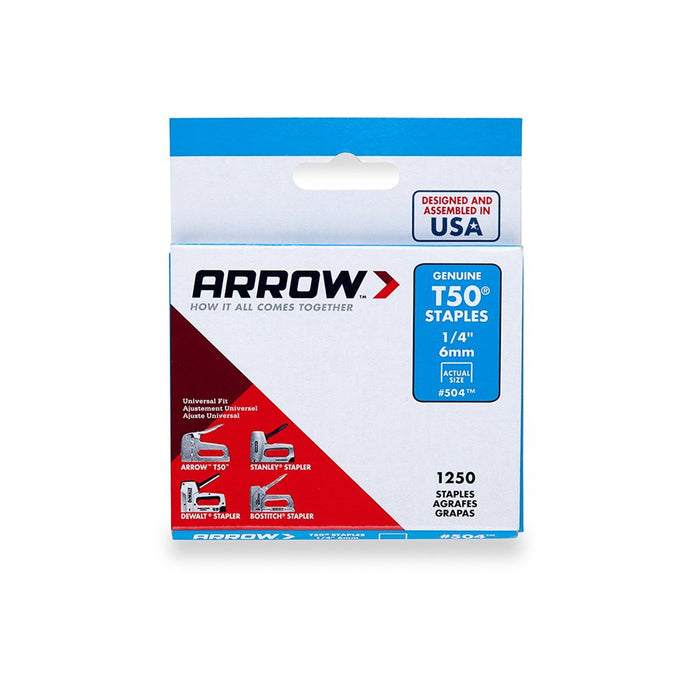 Arrow 1250PK T50 3/8" Crown Staples