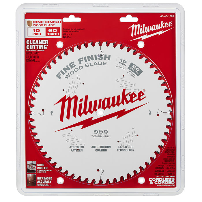 Milwaukee 10" x 60T Fine Finish Circular Saw Blade
