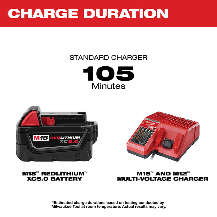 Milwaukee M18™ REDLITHIUM™ XC 5.0Ah Battery and Charger Starter Kit