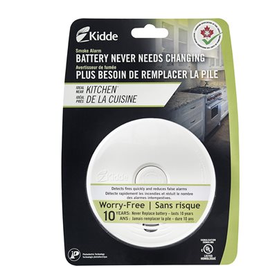 Kidde Smoke Alarm Kitchen 10 Year Battery w/Hush Feature