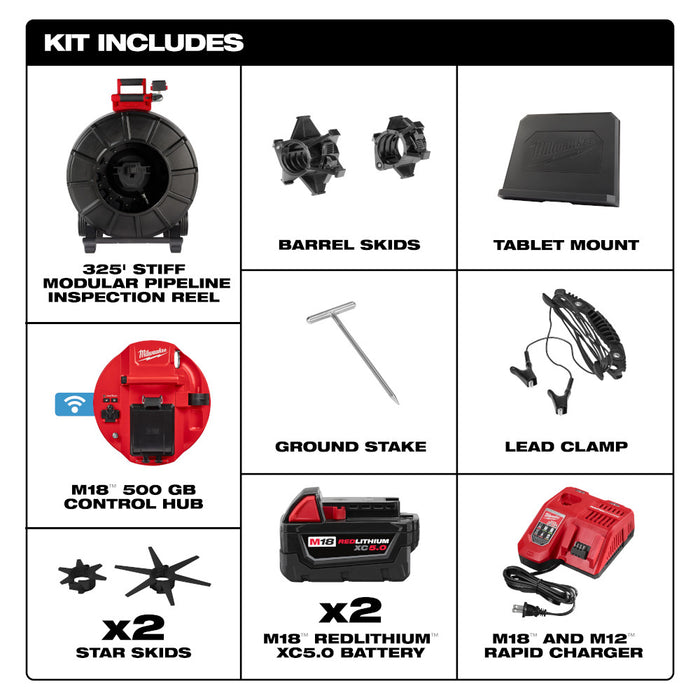 Milwaukee M18™ 325ft Stiff Modular Pipeline Inspection System