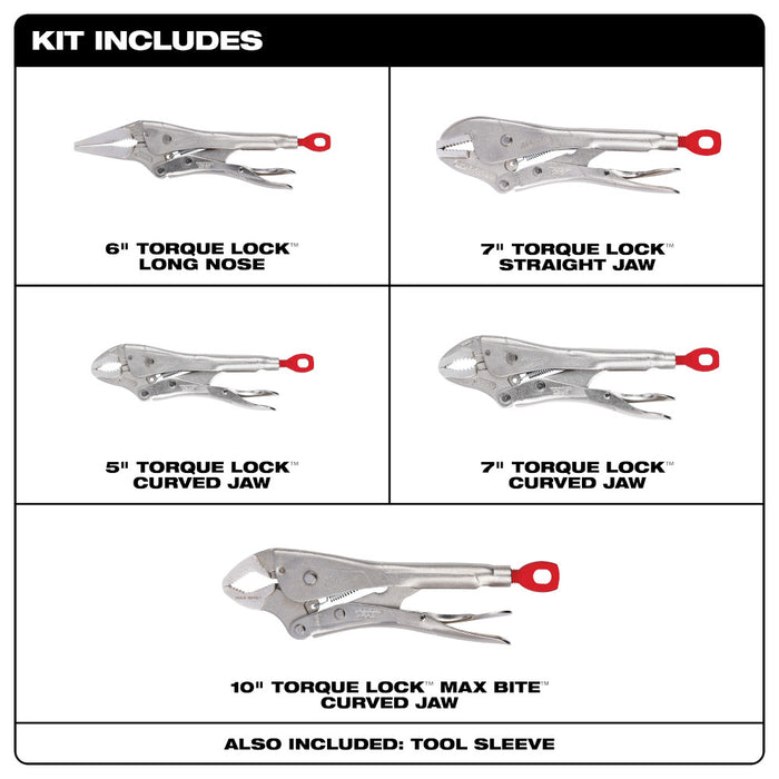 Milwaukee 5 pc. TORQUE LOCK Locking Pliers Kit