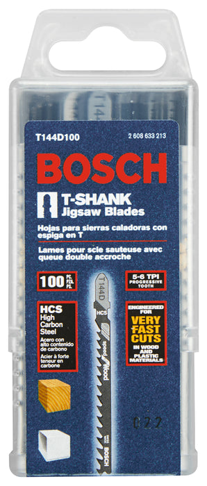 Bosch 100 pc. 4" 6 TPI Speed For Wood T-Shank Jig Saw Blades