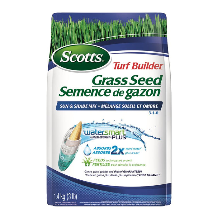 Scotts Turf Builder Grass Seed Sun & Shade Mix 3-1-0 1.4kg