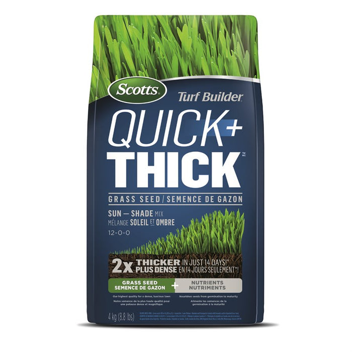 Scotts Turf Builder Quick + Thick Grass Seed Sun & Shade 12-0-0 4kg