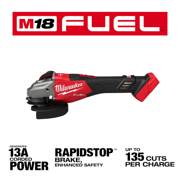 Milwaukee M18 FUEL™ 4-1/2"-6" Braking Grinder w/ Slide Switch - Tool Only