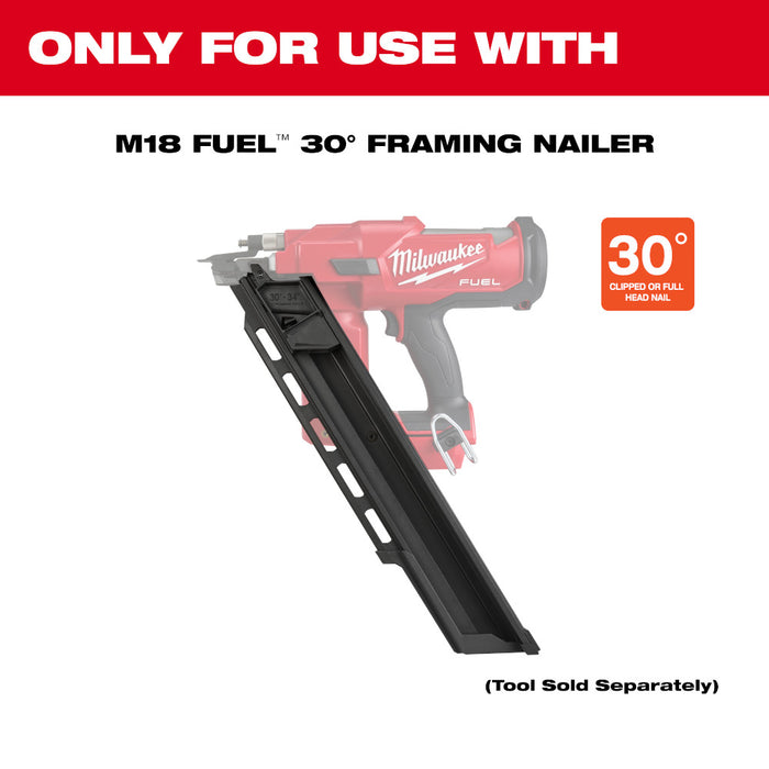 Milwaukee M18 FUEL 30 Degree Framing Nailer Extended Capacity Magazine