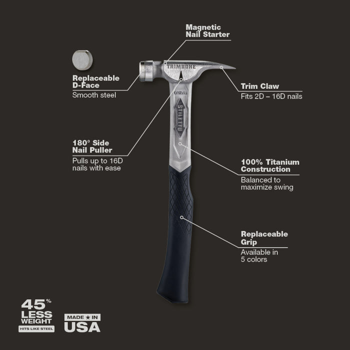 Stiletto® TRIMBONE™ 10oz Titanium Finish Hammer