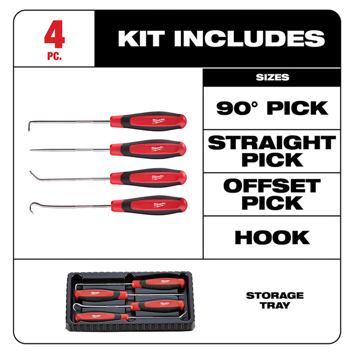 Milwaukee 4PC Hook & Pick Set