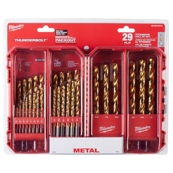 Milwaukee Thunderbolt Titanium Coated Drill Bit Set - 29 Piece