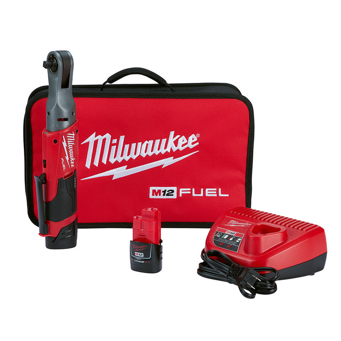 Milwaukee M12 FUEL Cordless 3/8" Ratchet Two Battery Kit