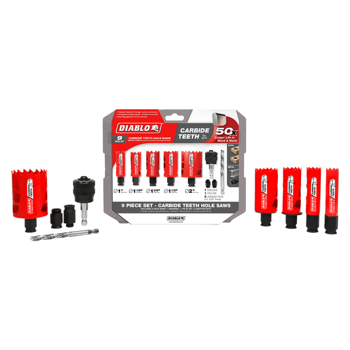 Diablo 9 pc. General Purpose Carbide Teeth Hole Saw Set