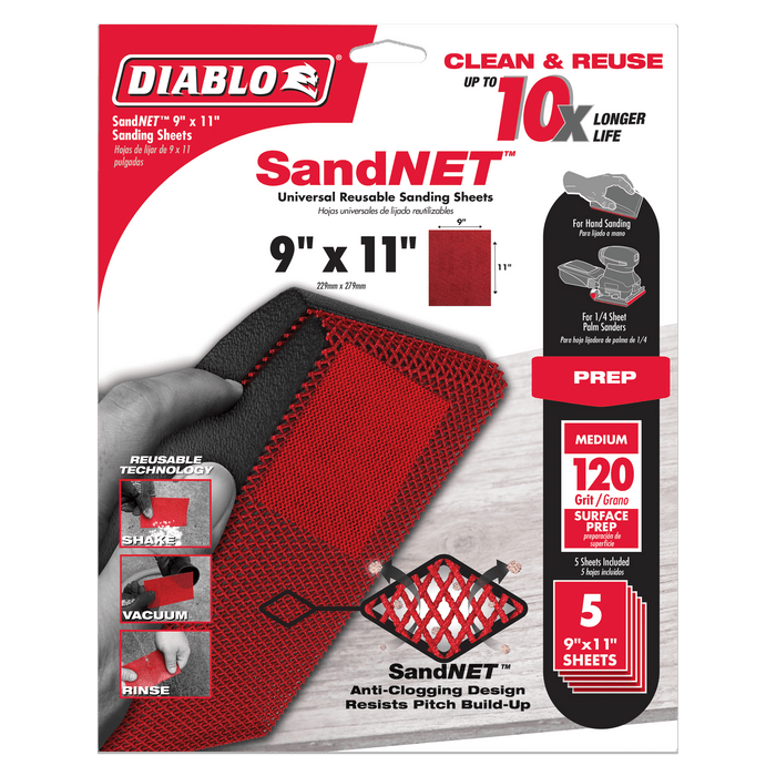 Diablo 5PK SandNET™ Reusable Sanding Sheets - 9" x 11"