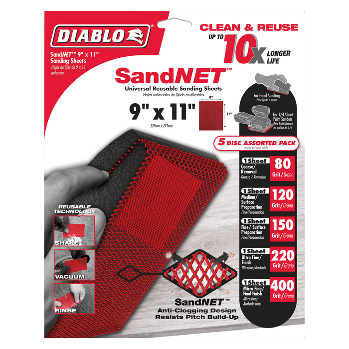 Diablo 9" x 11" SandNET™ Reusable Sanding Sheets Assorted Kit