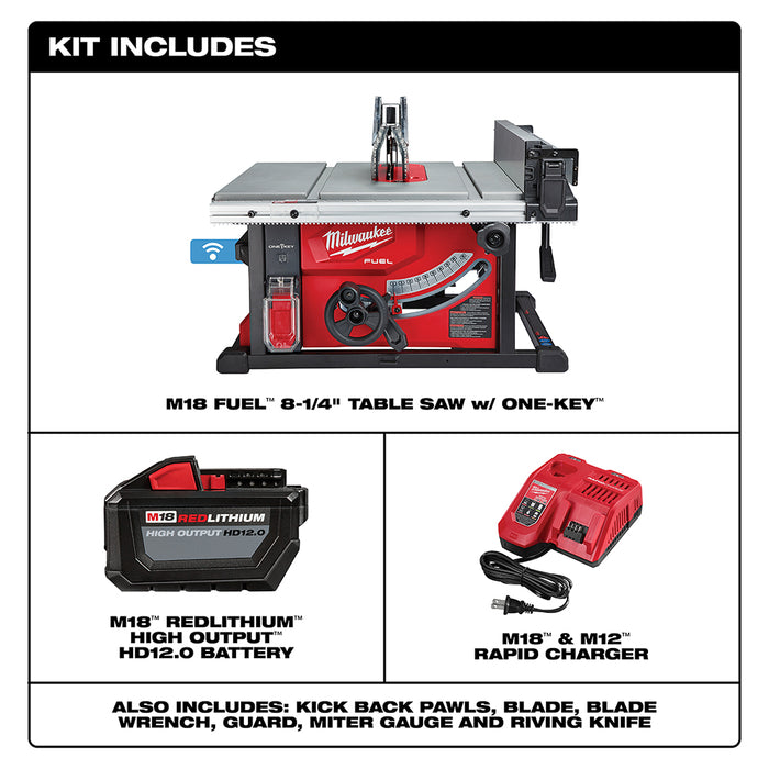 Milwaukee M18 FUEL Cordless 8-1/4" Table Saw with ONE-KEY Kit