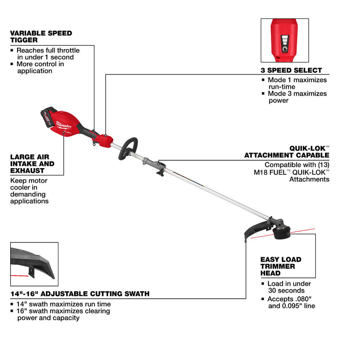 Milwaukee M18 FUEL™ String Trimmer w/ QUIK-LOK™ Kit