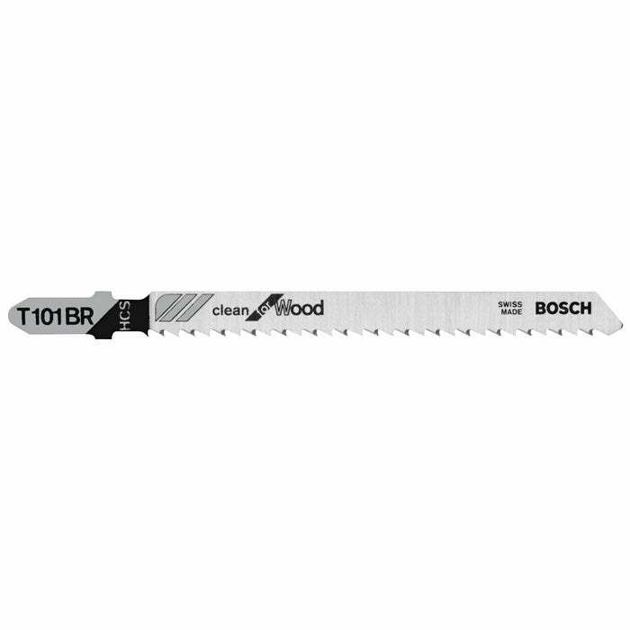 Bosch 5 pc. 4" 10 TPI Reverse Pitch Clean For Wood T-Shank Jig Saw Blades