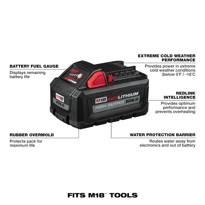 Milwaukee M18 REDLITHIUM HIGH OUTPUT XC 6.0Ah Battery