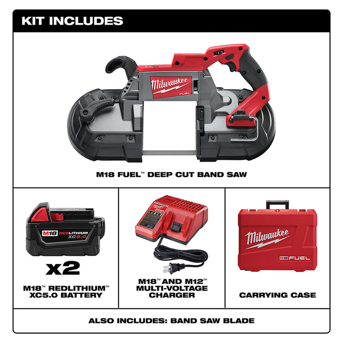 Milwaukee M18 FUEL Cordless Deep Cut Band Saw - Two Battery Kit