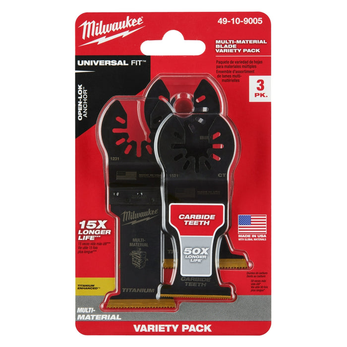 Milwaukee OPEN-LOK Multi-Material Cutting Multi-Tool Blade Variety Pack - 3PC