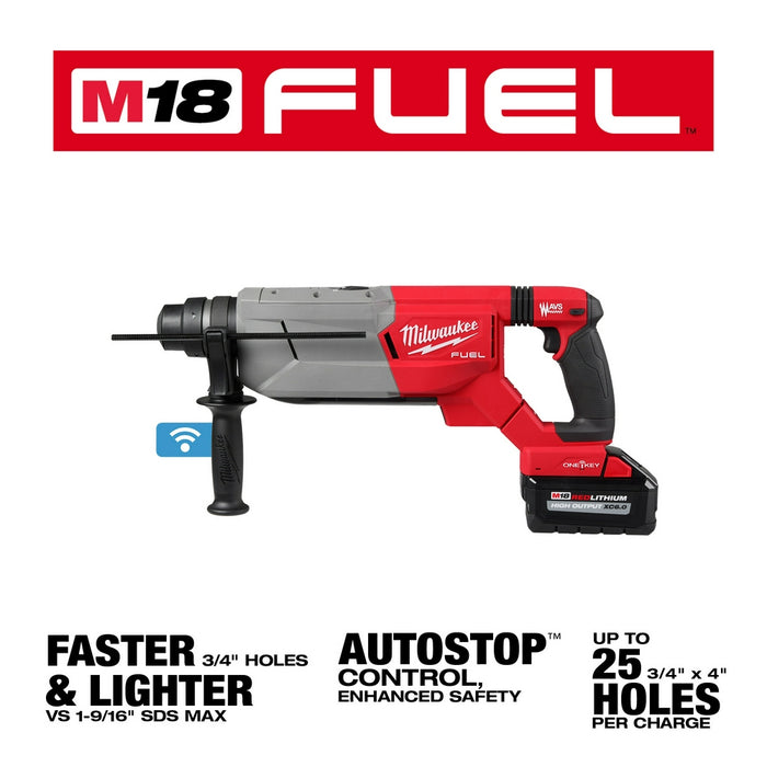 Milwaukee M18 FUEL 1-1/4” SDS Plus D-Handle Rotary Hammer Kit w/ ONE-KEY