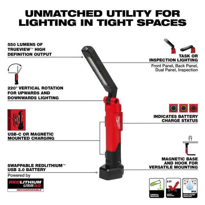 Milwaukee REDLITHIUM USB Stick Light W/ Magnet & Charging Dock