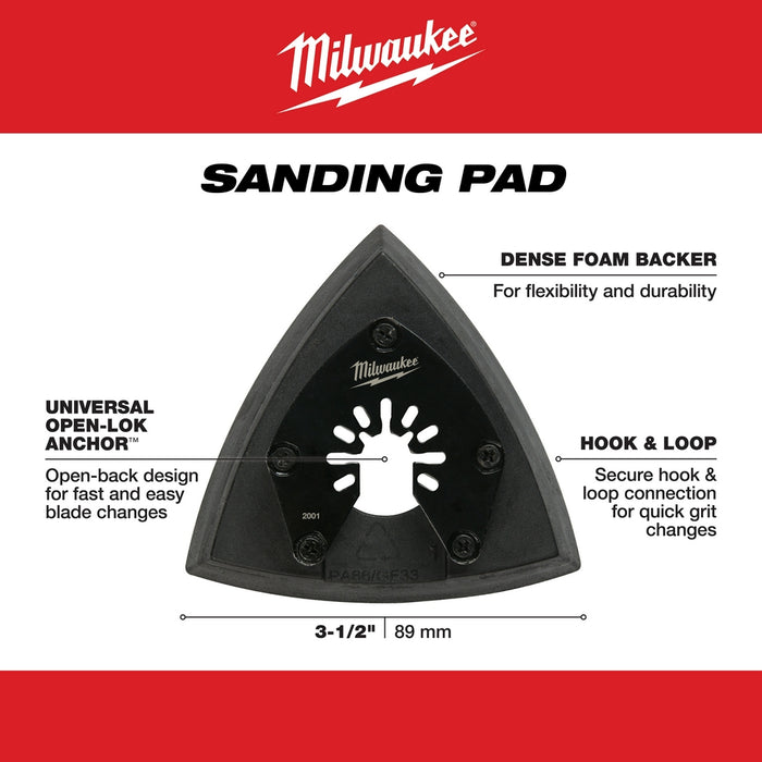 Milwaukee 3-1/2" OPEN-LOK Triangle Sanding Pad