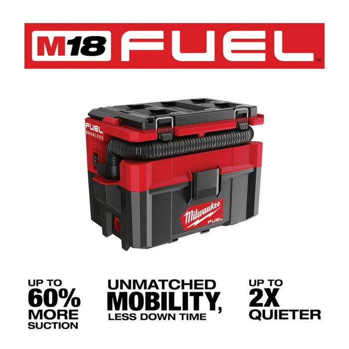 Milwaukee M18 FUEL Cordless PACKOUT 2.5 Gallon Wet/Dry Vacuum  - Tool Only