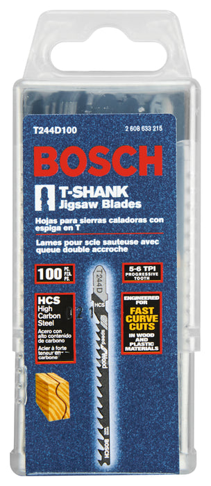 Bosch 100 pc. 4"6 TPI Speed For Wood T-Shank Jig Saw Blades