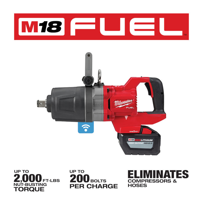 Milwaukee M18 FUEL Cordless 1" D-Handle High Torque Impact Wrench w/ ONE-KEY Kit