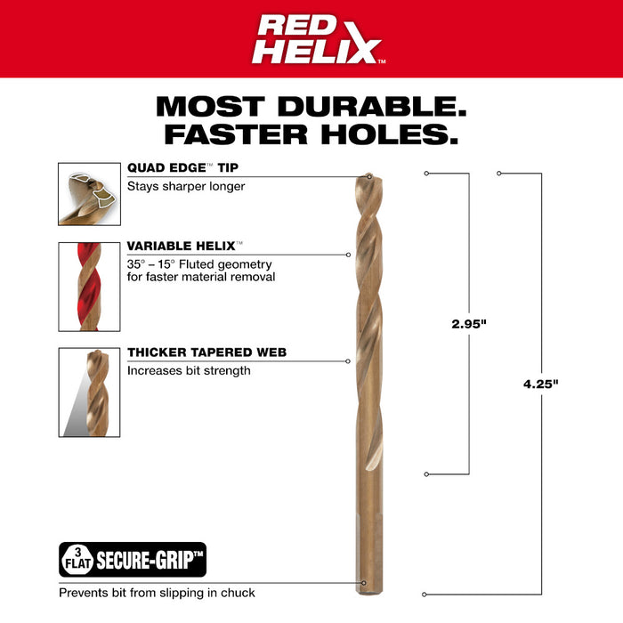 Milwaukee RED HELIX Cobalt Drill Bit
