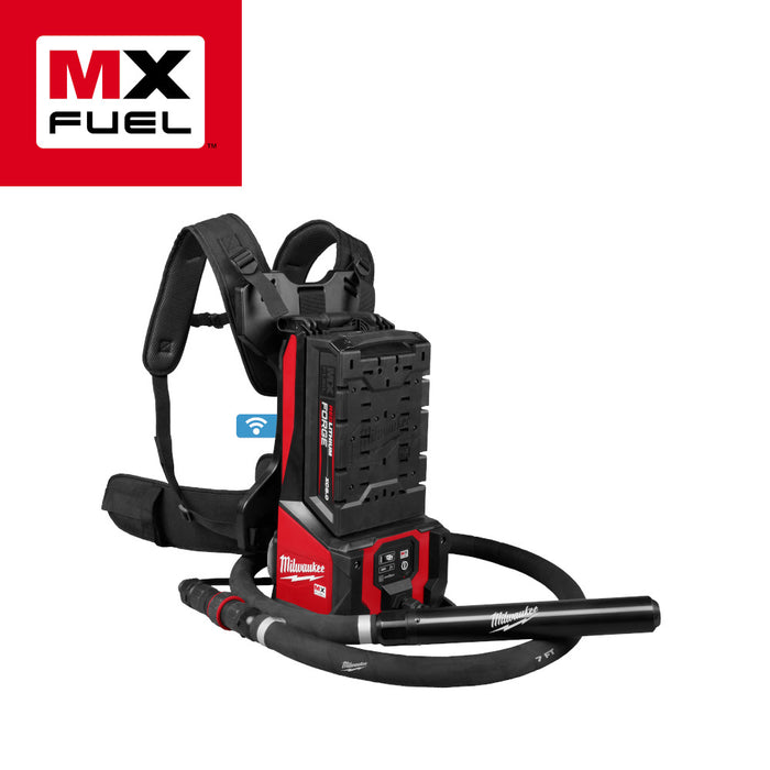 Milwaukee MX FUEL™ High Cycle Backpack Concrete Vibrator Kit w/ 7' Whip, 1.75" Head