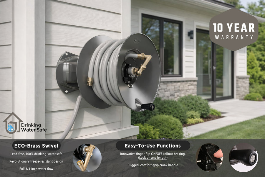 Eley Wall Mount Garden Hose Reel