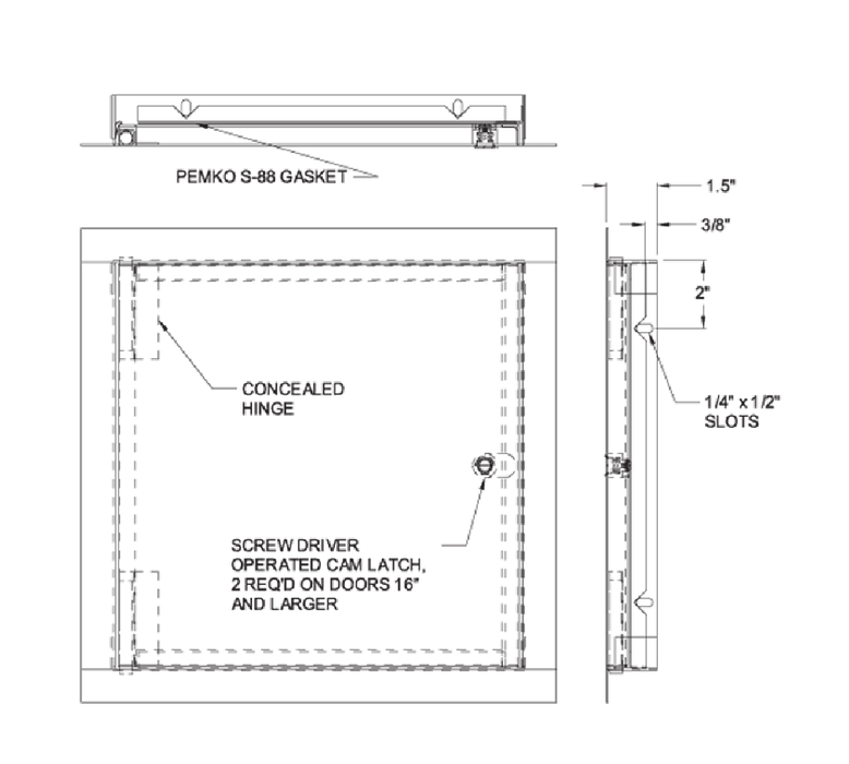 Acudor AS-9000 Gasketed Steel Access Door
