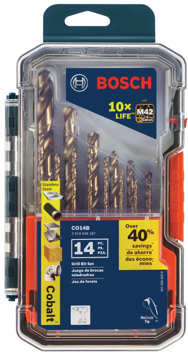 Bosch 14 pc. Cobalt M42 Drill Bit Set