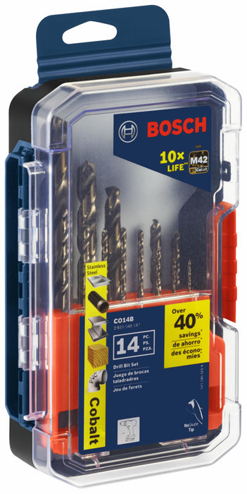 Bosch 14 pc. Cobalt M42 Drill Bit Set