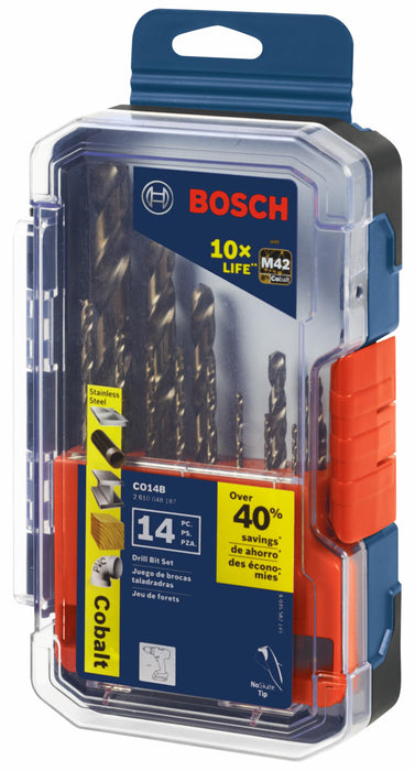 Bosch 14 pc. Cobalt M42 Drill Bit Set