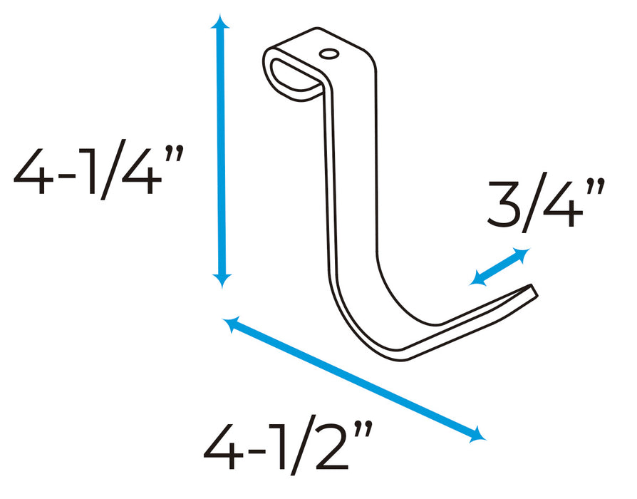 Crownwall 4PK Exterior Hooks For Overhead Storage Rack