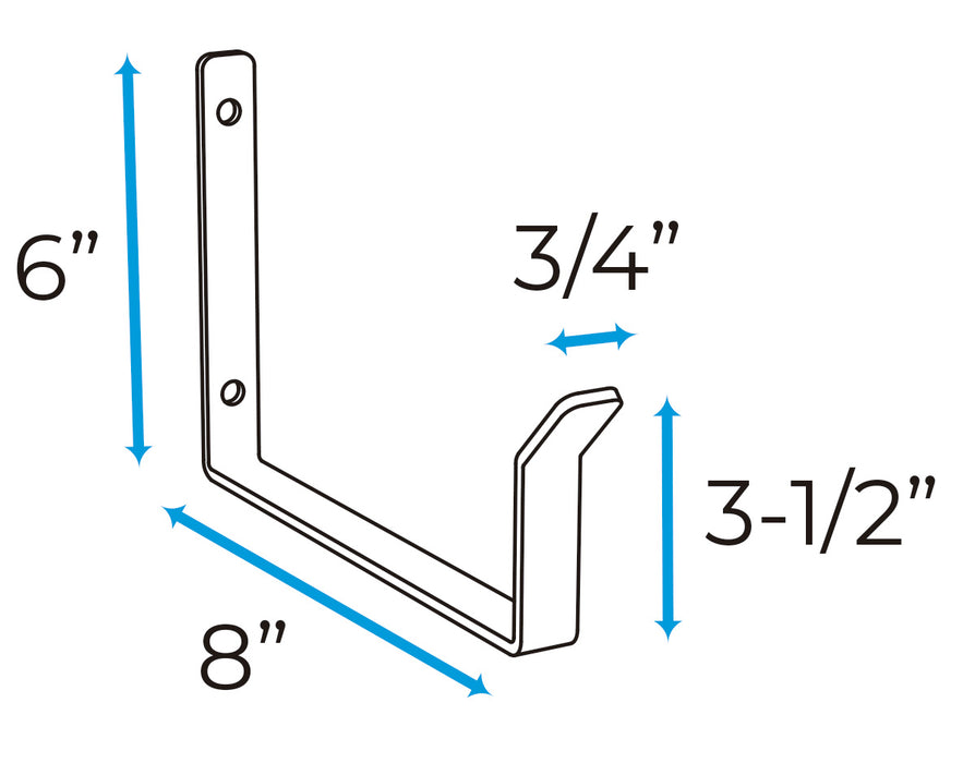 Crownwall 2PK Large Side Hooks For Overhead Storage Rack