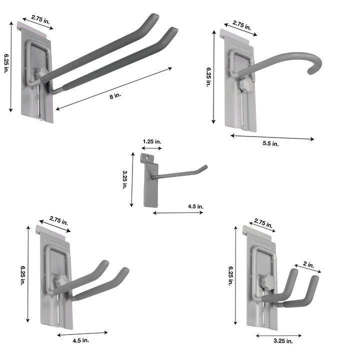 Crownwall 10 Piece Hook Kit Slatwall Accessory