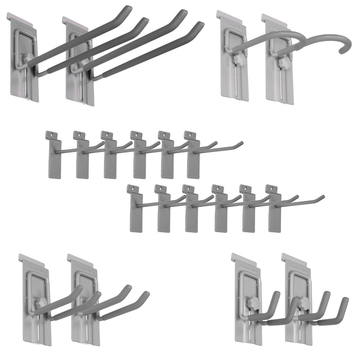 Crownwall 20 Piece Hook Kit Slatwall Accessory